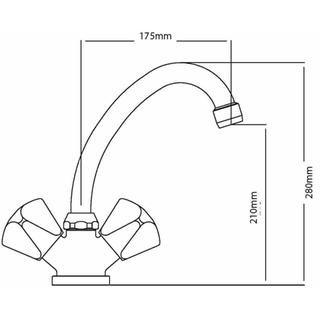 FAUCET HERMA  1 HOLE ΜΑΚΡΥ ΡΟΥΞ