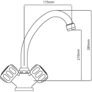 FAUCET ΑΤΕΝΑ  1 HOLE LONG