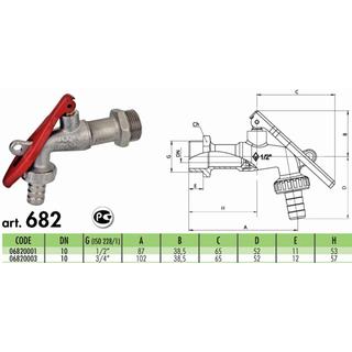 FAUCET BUGATTI PADLOCK 1/2 682