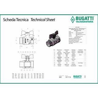 BALL VALVES BUGATTI 1/2 F-Μ BUTTERFLY