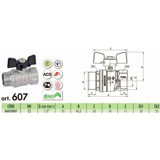 BALL VALVES BUGATTI 1/2 F-Μ BUTTERFLY