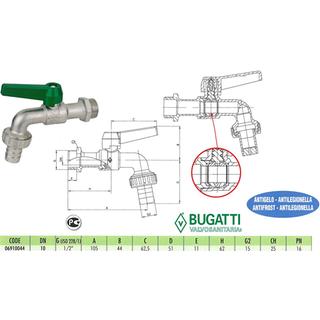 FAUCET BUGATTI 1/2 ΑΝΤΙ-FREEZ 691