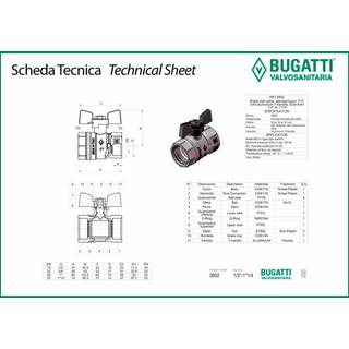 BALL VALVES BUGATTI 1/2 BUTTERFLY