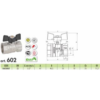 BALL VALVES BUGATTI 1/2 BUTTERFLY