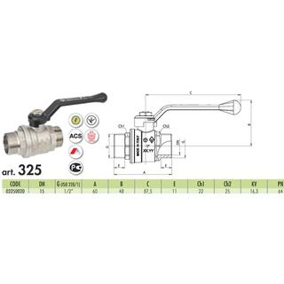 BALL VALVES BUGATTI 1/2 ΑΑ BUTTERFLY