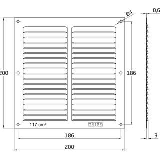 GRILL VENT 100Χ200 WHITE AMIG