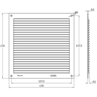 GRILL VENT 170Χ170 SILVER AMIG