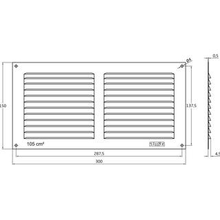 GRILL VENT 150Χ300 WHITE AMIG