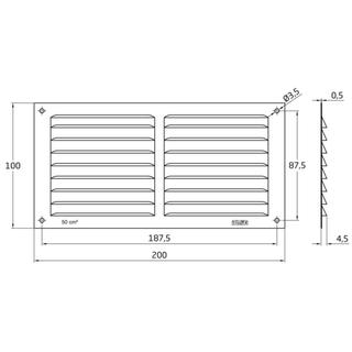 GRILL VENT 100Χ200 SILVER AMIG