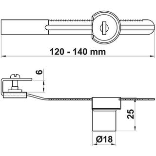 Sliding door lock AMIG 140