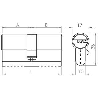 CYLINDER GEVY 5 keys 70 ΧΧ