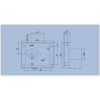 drawer lock 851.30 DIMENSIONS