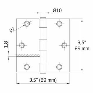 square hinges 3.5Χ3.5 YELLOW