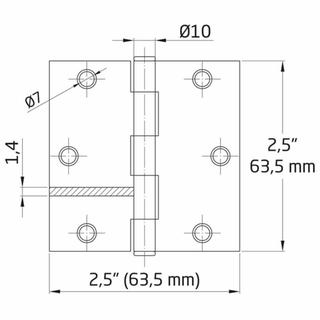 square hinges 2.5Χ2.5 YELLOW