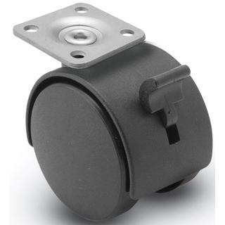 CASTORS CHAIR PLATE+BRAKE 50