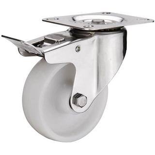 CASTORS SWIVEL PROPYLENE 80 BRAKE