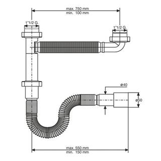 WATER SPOUT SPIRAL 1+1/2 Φ40 DOUBLE