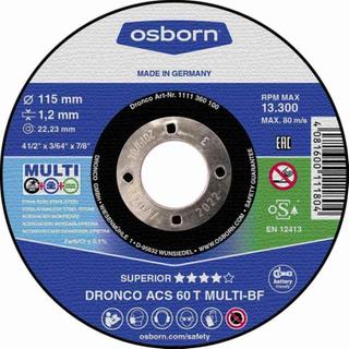 CUTTING DISCS DRONCO 115Χ1.2 MULTI ACS60T