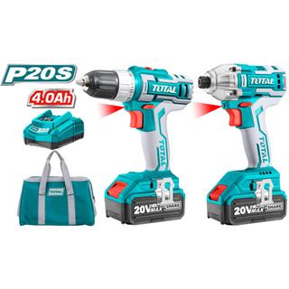 TOTAL COMBO KIT CORDLESS Li-ion BATERY 20V / 4Ah (TCKLI2004)