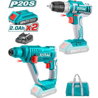 TOTAL Li-ion CORDLESS COMBO KIT 20V / 2Ah (TCKLI2008)