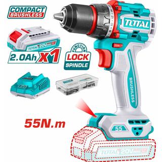 TOTAL ΕΠΑΓΓ. ΔΡΑΠ/ΒΙΔΟ ΜΠΑΤΑΡΙΑΣ Li-ion 20V / 2Ah / 55Nm / 1 ΜΠΑΤ BL Motor (TDLI205582E)