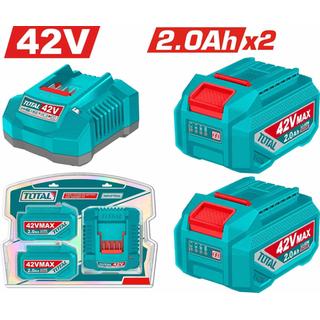 TOTAL ΕΠΑΓΓ. ΣΕΤ 2τεμ ΜΠΑΤΑΡΙΑ TFBLI42201E Li-ion 42V/2Ah + 1τεμ ΦΟΡΤΙΣΤΗΣ TFCLI42021E (TFBCPM20221E)