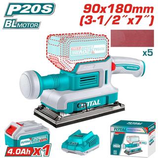 TOTAL ΕΠΑΓΓ. ΠΑΛΜΙΚΟ ΤΡΙΒΕΙΟ ΜΠΑΤΑΡΙΑΣ Li-ion 20V / 90X180mm / 4Ah / 1 ΜΠΑΤ BL Motor (TFSLI20313E)