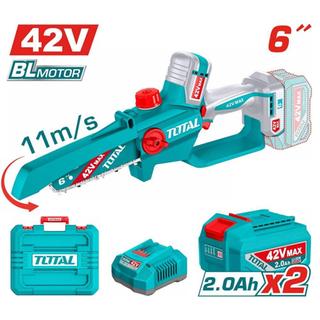 TOTAL ΕΠΑΓΓ. ΣΕΤ ΑΛΥΣΟΠΡΙΟΝΟ ΚΛΑΔ. ΜΠΑΤΑΡΙΑΣ Li-ion 42V / 6"/ 2Ah / 2 ΜΠΑΤ BL Motor (TGSLI42681E)
