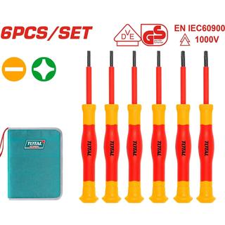 TOTAL SET OF SCREWDRIVERS FOR ELECTRONICS 1000V VDE 6PCS (THKIPSD0601)