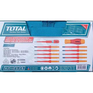 TOTAL PROFESSIONAL SET OF SCREWDRIVERS ALTERNATIVE 1000V VDE 12PCS (THKISD1201)