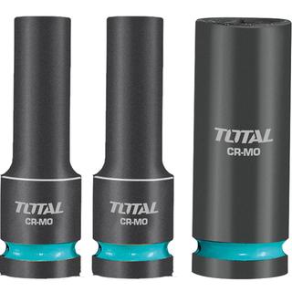 TOTAL PROFESSIONAL 1/2" AIR SOCKET SET BLACK LONG HEX 1/2" 3PCS (THKISD12042L)