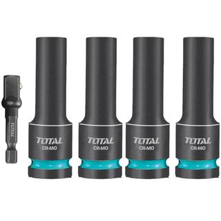 TOTAL PROFESSIONAL AIR SOCKET SET BLACK LONG HEX 1/2" 5 PCS (THKISD12052L)