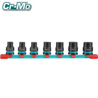TOTAL PROFESSIONAL AIR SOCKET SET BLACK HEX 1/2" 7 PCS (THKISD12073)