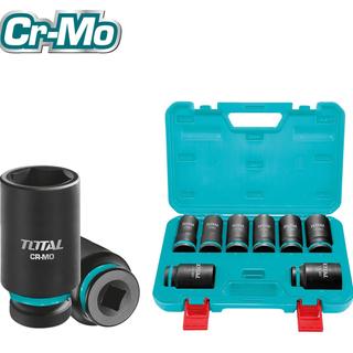 TOTAL PROFESSIONAL AIR SOCKET SET BLACK LONG HEX 3/4