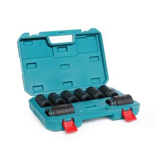 TOTAL PROFESSIONAL AIR SOCKET SET BLACK LONG HEX 3/4" 8 PCS (THKISD34082L)