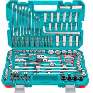 TOTAL PROFESSIONAL 1/4"-3/8"-1/2" SOCKET CASE & 139PCS HAND TOOLS (THKTHP21396)