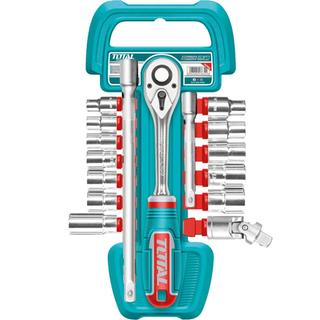 TOTAL PROFESSIONAL 1/2" RATCHET SET WITH SOCKETS 17PCS (THT121171)