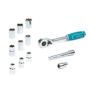 TOTAL PROFESSIONAL 1/2" RATCHET SET WITH SOCKETS 12PCS (THT141121)