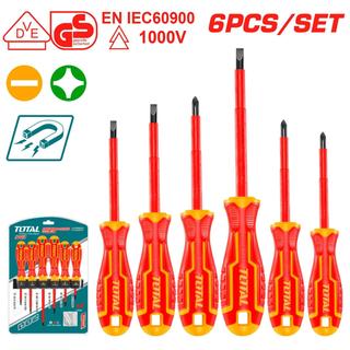 TOTAL PROFESSIONAL SET OF SCREWDRIVERS MAGNETIC VDE 1000V 6PCS (THTIS566)
