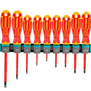 TOTAL PROFESSIONAL SET OF SCREWDRIVERS MAGNETIC VDE 1000V 9PCS (THTIS596)