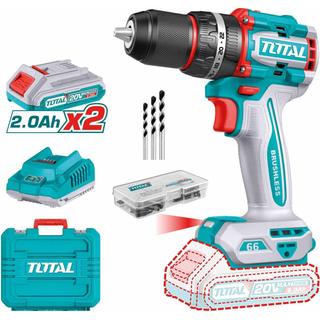TOTAL PROFESSIONAL DRILL IMPACT DRIVER Li-ion 20V / 2Ah / 66Nm / 2 BATTERY BL Motor (TIDLI20668E)