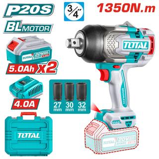 TOTAL ΕΠΑΓΓ. ΜΠΟΥΛΟΝΟΚΛΕΙΔΟ ΜΠΑΤΑΡΙΑΣ Li-ion 20V / 1350Nm / 5Ah / 2 ΜΠΑΤ (TIWLI20135)