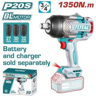 TOTAL ΕΠΑΓΓ. ΜΠΟΥΛΟΝΟΚΛΕΙΔΟ ΜΠΑΤΑΡΙΑΣ Li-ion 20V / 1350Nm ΧΩΡΙΣ ΜΠΑΤΑΡΙΑ & ΦΟΡΤΙΣΤΗ (TIWLI201351)