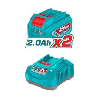 TOTAL ΕΠΑΓΓ. ΜΠΟΥΛΟΝΟΚΛΕΙΔΟ ΜΠΑΤΑΡΙΑΣ Li-ion 42V / 2Ah / 600Nm / 2 ΜΠΑΤ BL Motor (TIWLI42602E)