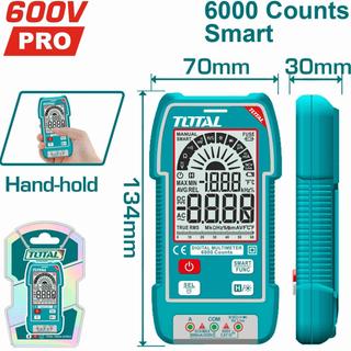 TOTAL ΕΠΑΓΓ. ΠΟΛΥΜΕΤΡΟ ΨΗΦΙΑΚΟ 600V True RMS με Μέτρηση AC/DC (TMT516004)