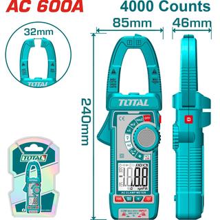 TOTAL ΕΠΑΓΓ. ΑΜΠΕΡΟΤΣΙΜΠΙΔΑ ΨΗΦΙΑΚΗ 600Α AC/DC True RMS (TMT766001)