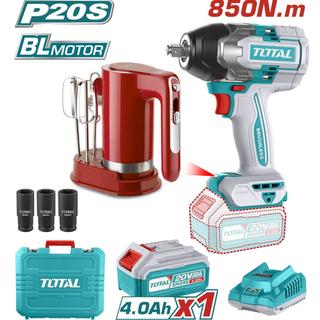 TOTAL ΕΠΑΓΓ. ΣΕΤ ΜΠΟΥΛΟΝΟΚΛΕΙΔΟ + ΜΙΞΕΡ ΜΠΑΤ. Li-ion 20V / 4Ah / 1 ΜΠΑΤΑΡΙΑ (TOSLI240313E)
