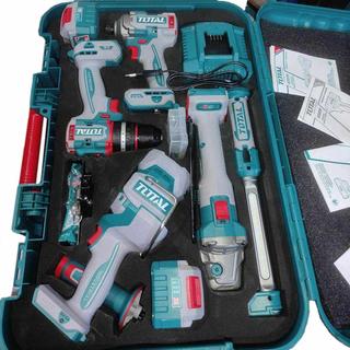 TOTAL PROFESSIONAL SET 5pcs Li-ion 20V / 4Ah / 2 BL Motor BATTERIES TOOL SET (TOSLI250692E)