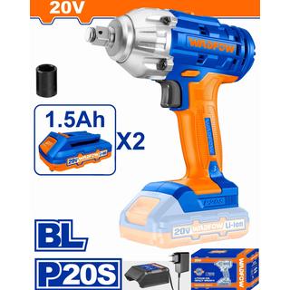WADFOW ΜΠΟΥΛΟΝΟΚΛΕΙΔΟ ΜΠΑΤΑΡΙΑΣ Li-ion 20V / 1.5Ah / 300Nm / 2 ΜΠΑΤ (WCD1512)