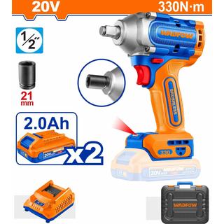 WADFOW ΜΠΟΥΛΟΝΟΚΛΕΙΔΟ ΜΠΑΤΑΡΙΑΣ Li-ion 20V / 330Nm / 2Ah / 2 ΜΠΑΤ BL Motor (WCD1B33E)